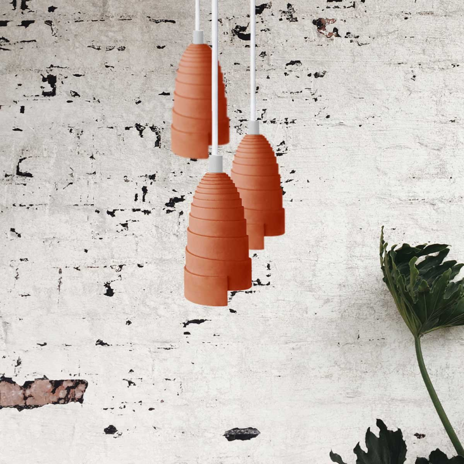 Lot de 3 suspensions béton - FLANELLE TRIPLE
