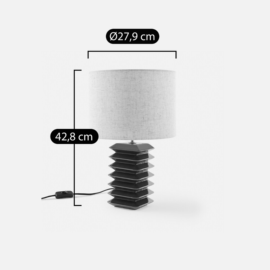 Lampe à poser en céramique et lin, Remilo