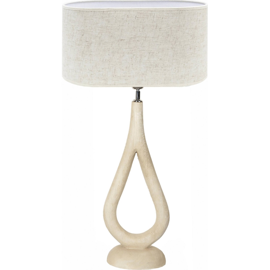 Lampe de table en bois avec abat-jour textile