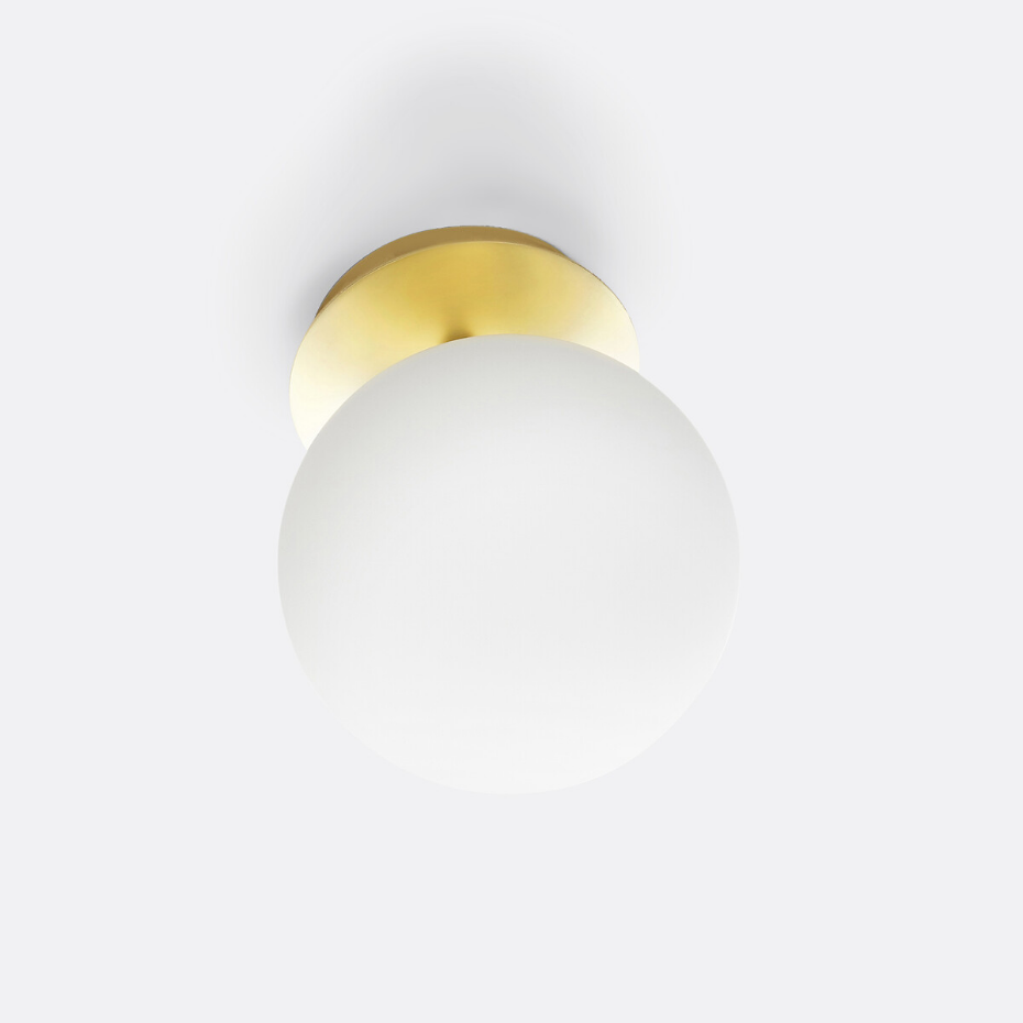 Applique ou plafonnier, en laiton et verre opaline, MORICIO
