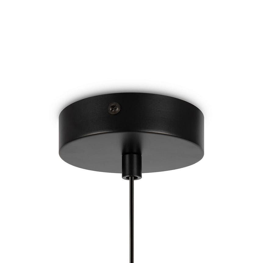Suspension globe noire - verre dépoli 15 cm DELTONA