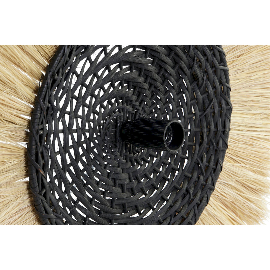 Applique murale ronde en jute et fer Colonial