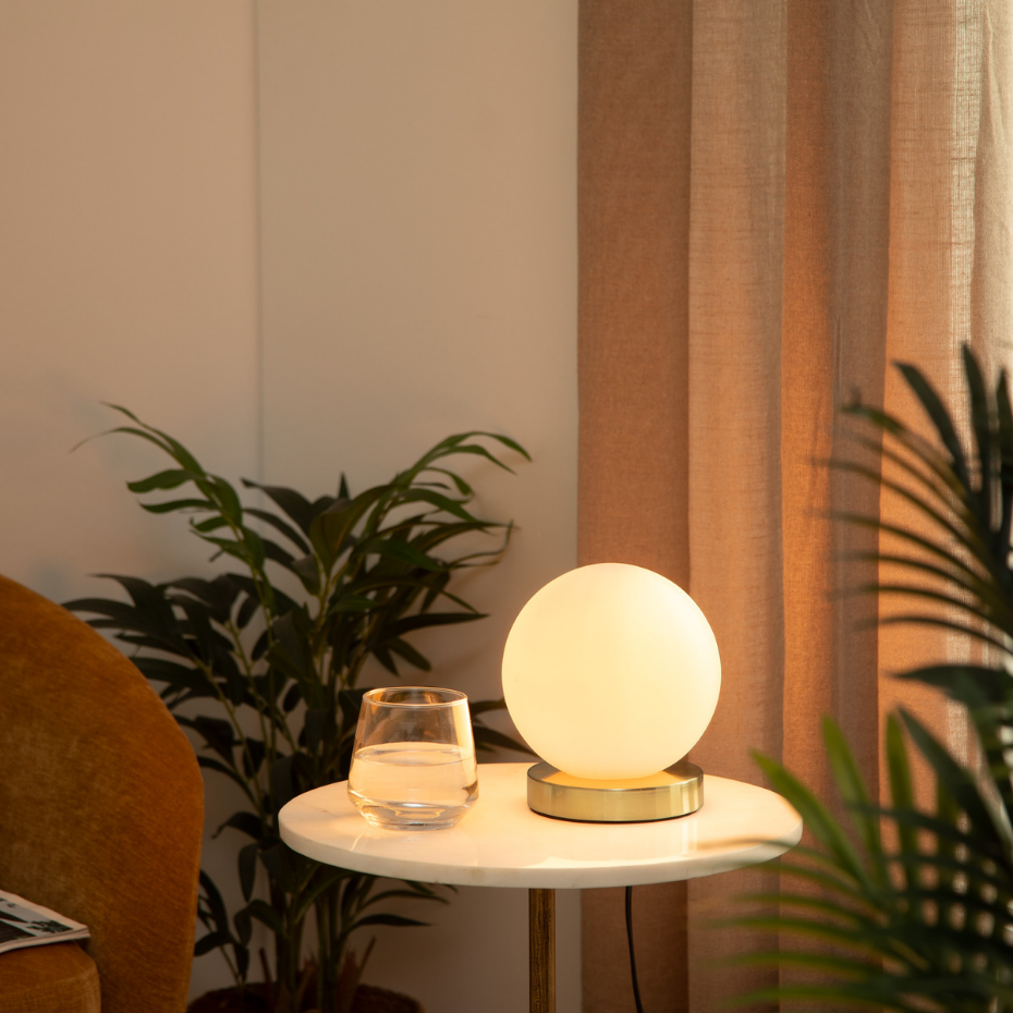 Lampe boule verre sablé DRIS