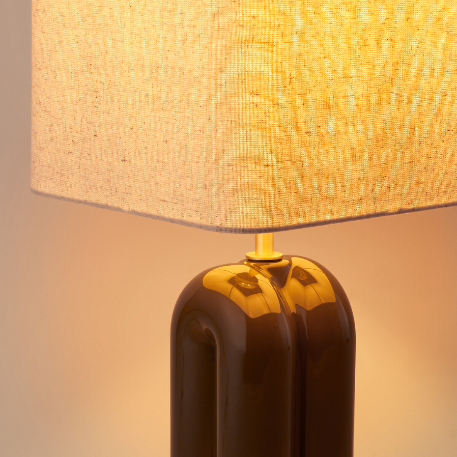 Lampe à poser céramique et lin, Malo