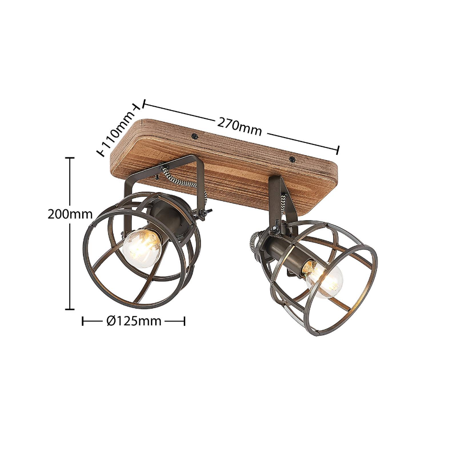 Plafonnier en bois vintage, Rutger