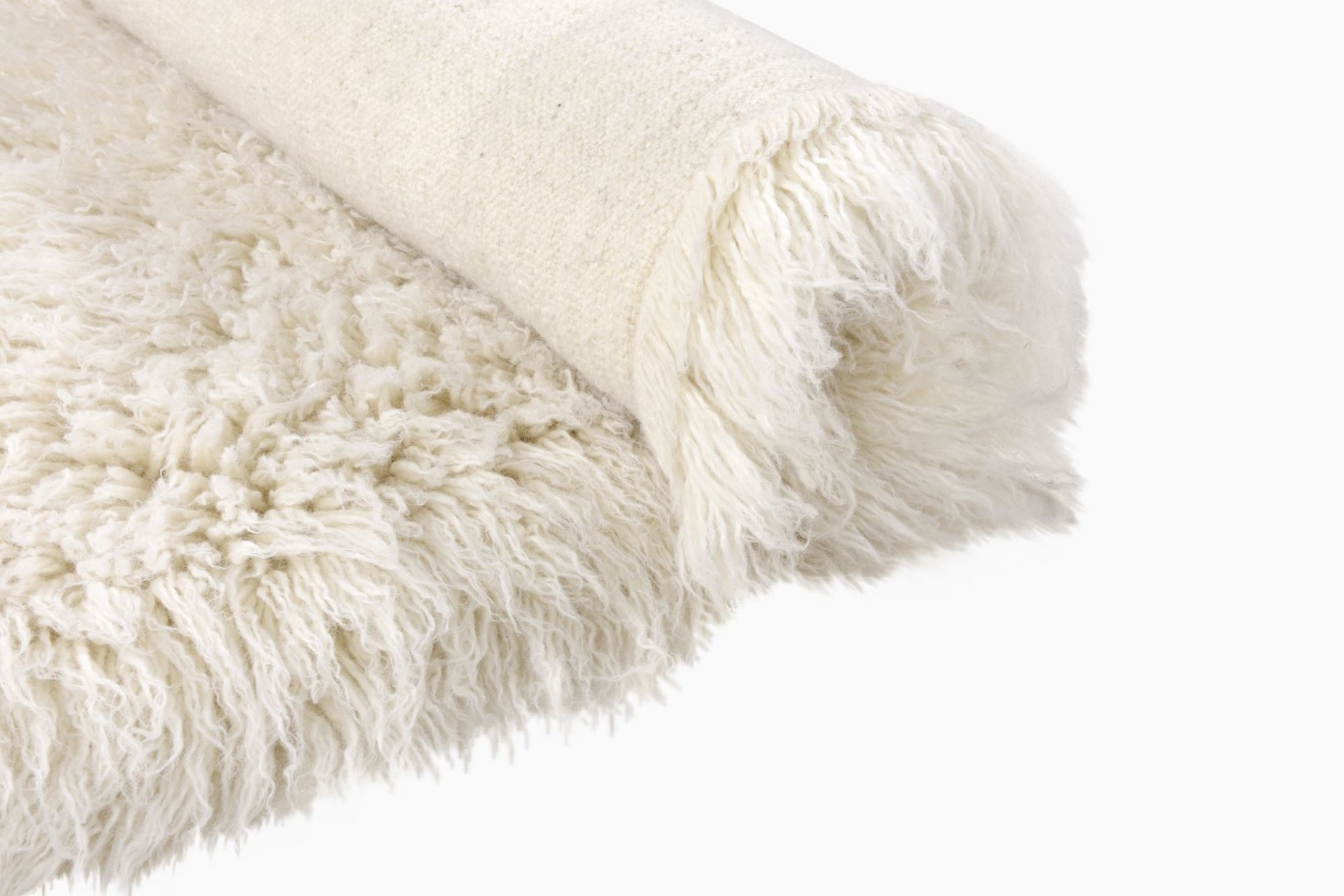 Tapis grec flokati original en laine tissé main - Flokos XXL