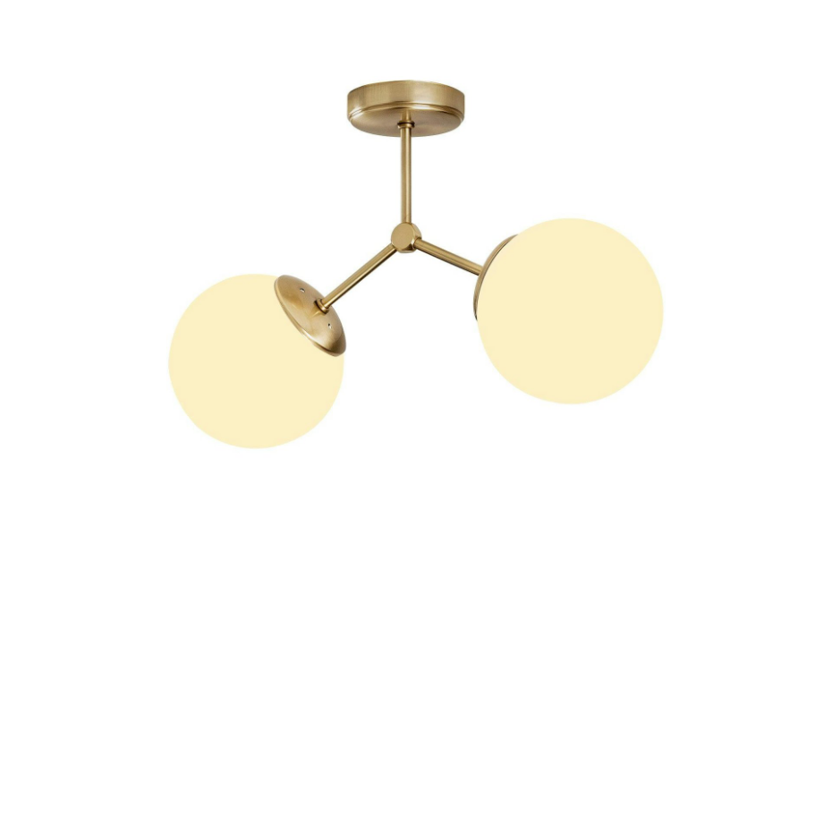 Plafonnier design 2 globes en verre SIERRE