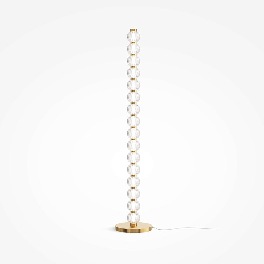 Lampadaire salon en verre - LED, perles ciselées BELLA