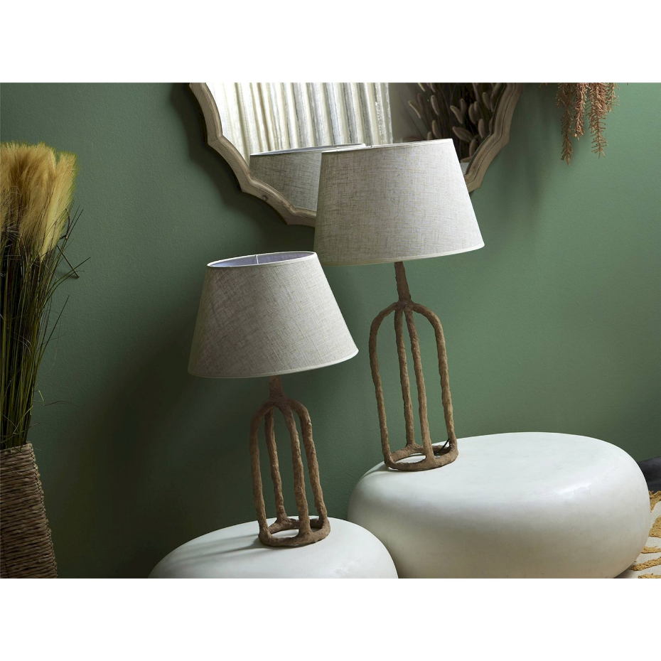 Lampe de table en papier mâché et métal organique