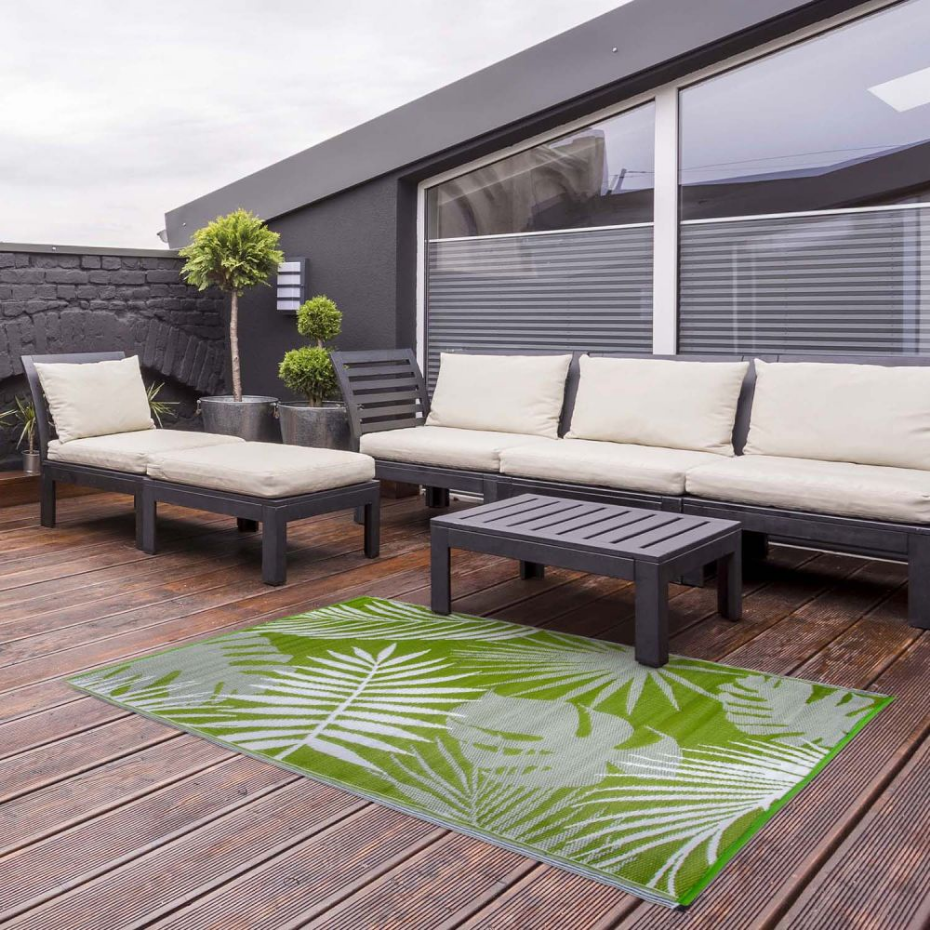 Grand tapis de jardin réversible 242,5 x 150 cm Jungle