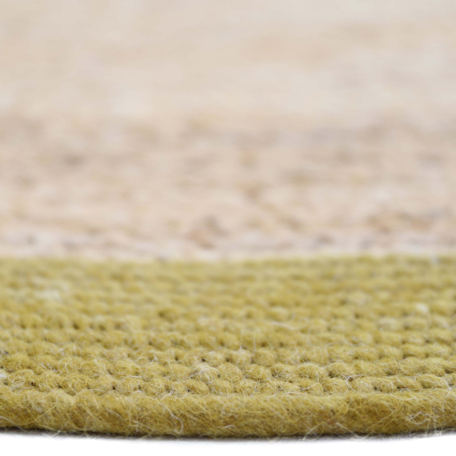Tapis rond en jute et laine feutrée YHUKI