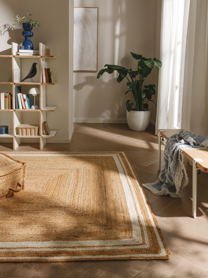 Tapis de jute tissé main JUTTA