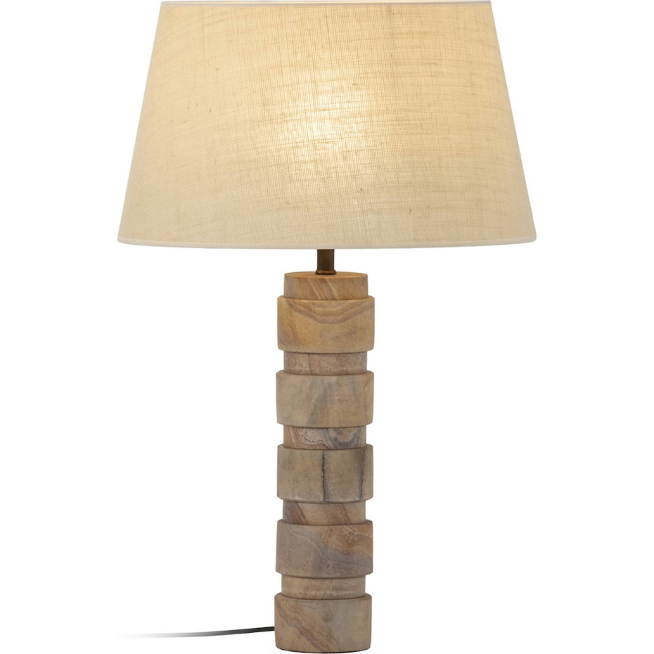 Lampe de table en marbre travertin design contemporain carré