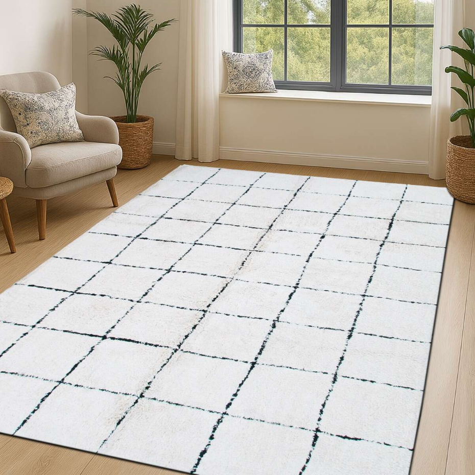 Tapis salon lavable berbère en coton  ATLAS - style bohème