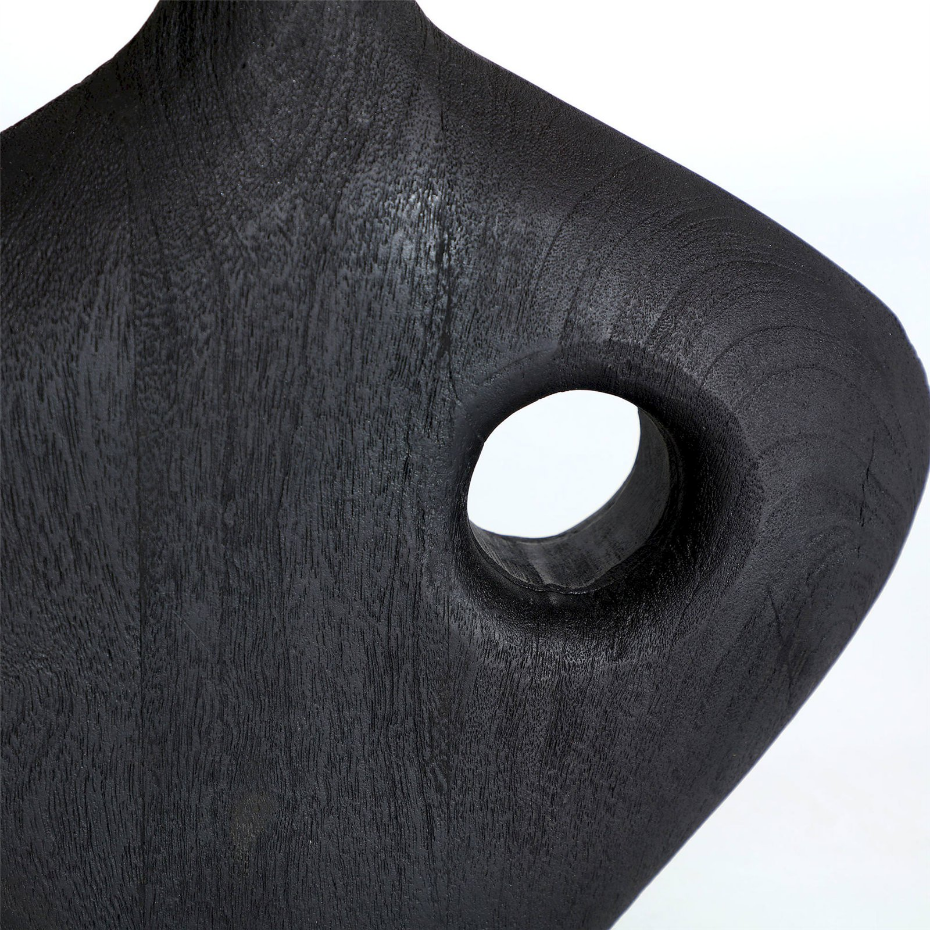 Lampe de table en bois de manguier et raphia