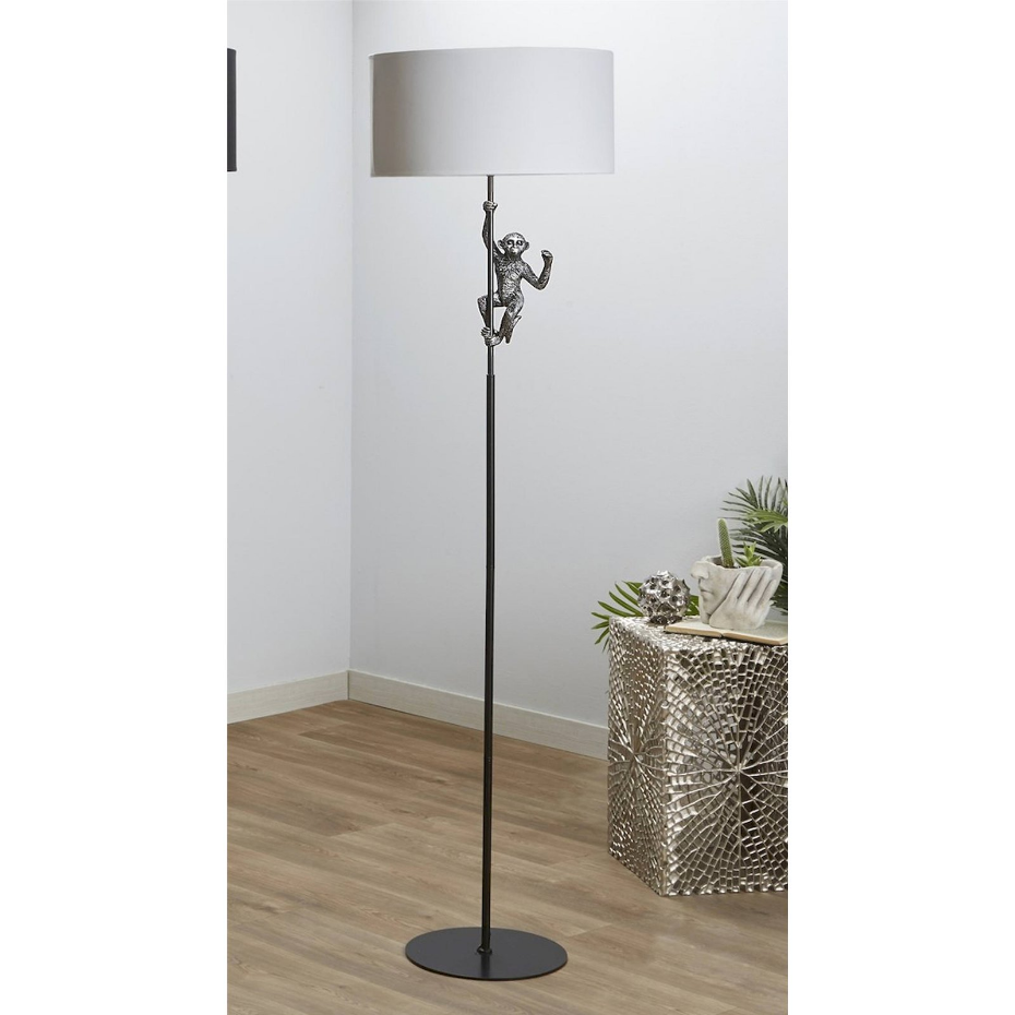 Lampadaire design singe en résine et métal rond