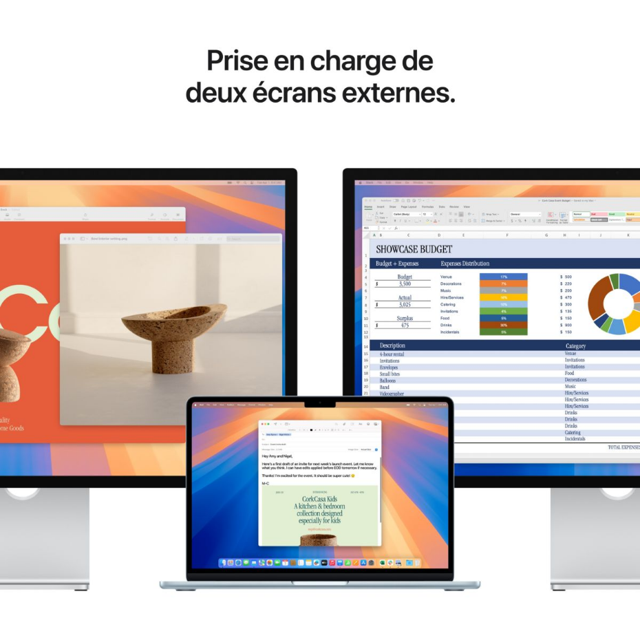Ordinateur Apple Air 13' M4 CPU10 GPU8 16Go 256Go Minuit