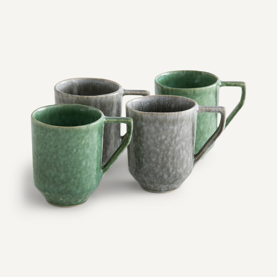Lot de 2 mugs en grès émaillé réactif, Obidos
