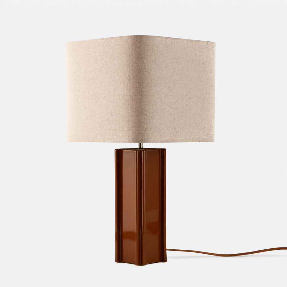 Lampe à poser en céramique et lin, BIMO