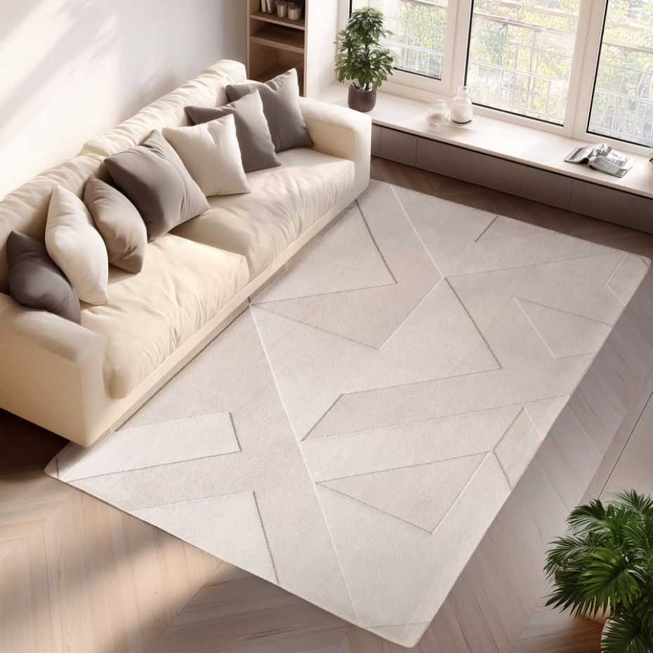 Tapis de salon à relief motif géométrique LENNY