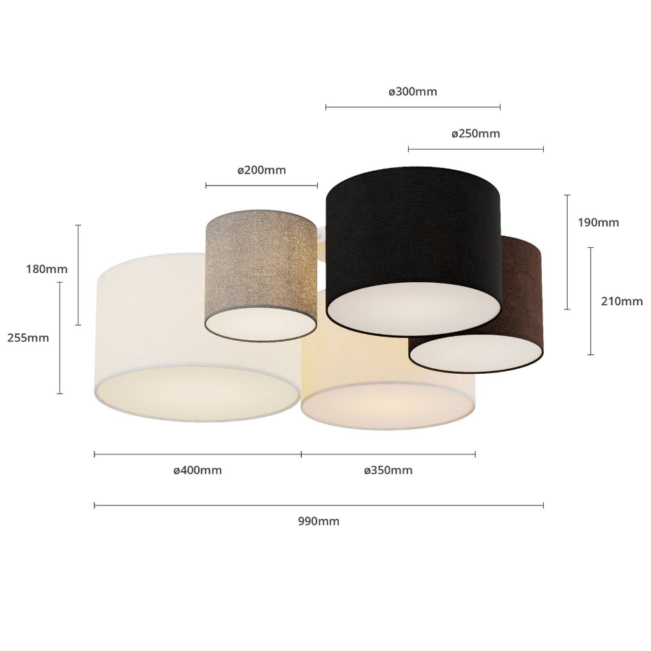 Plafonnier en textile moderne, Laurenz