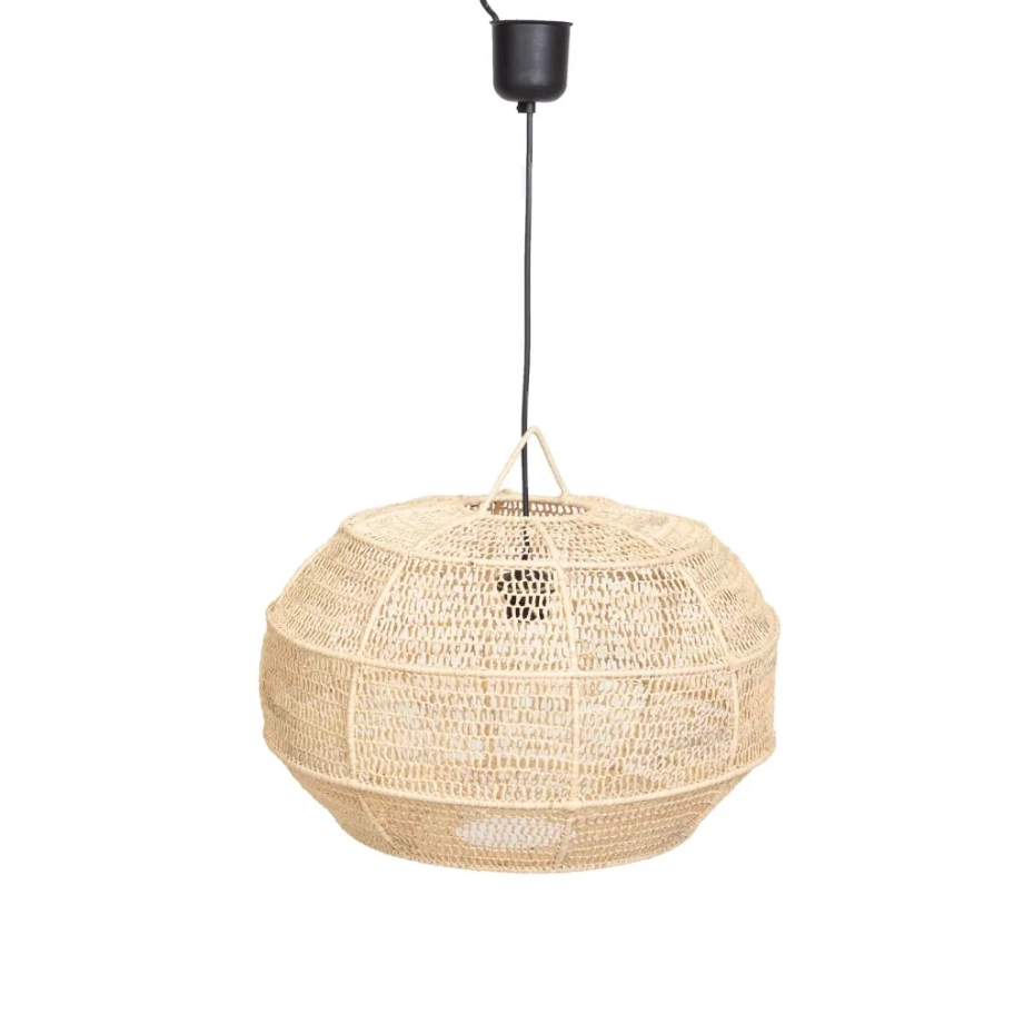 Grande suspension ronde en raphia GLOBE