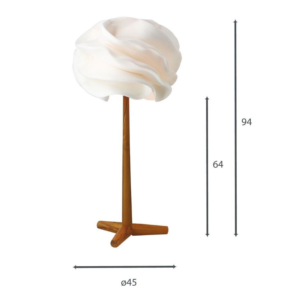 Lampe à poser en zipper pied en teck