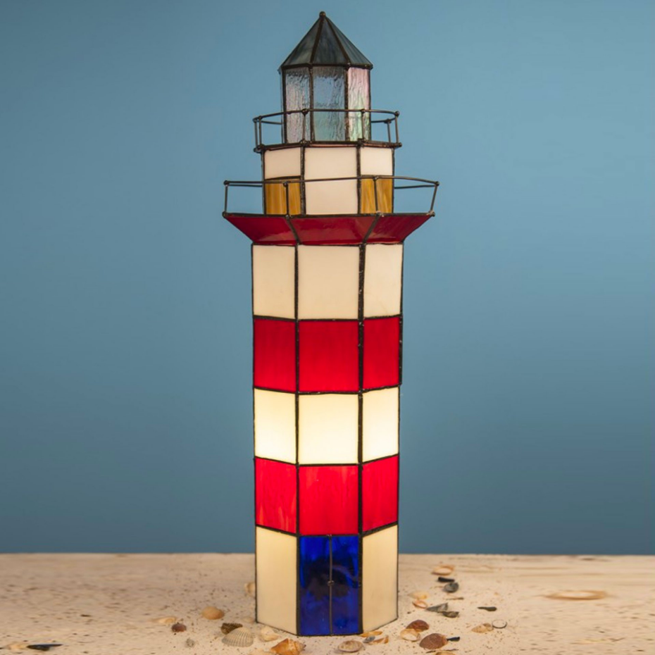 Lampe à poser en verre phare 21x21x56cm