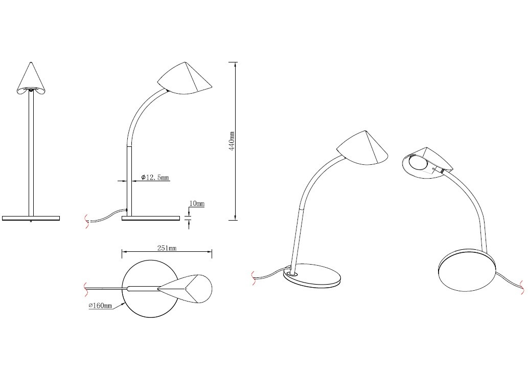 Lampe design en métal, CAPUCCINA