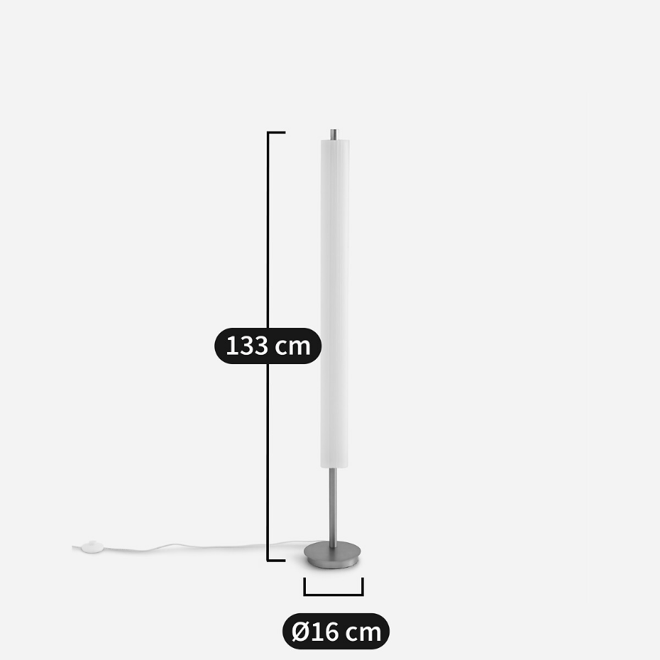 Lampadaire verre sablé design Gallina, Strozzi