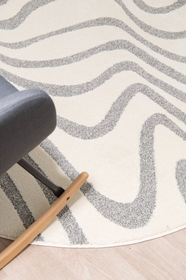 Tapis rond design avec effet relief NAYA