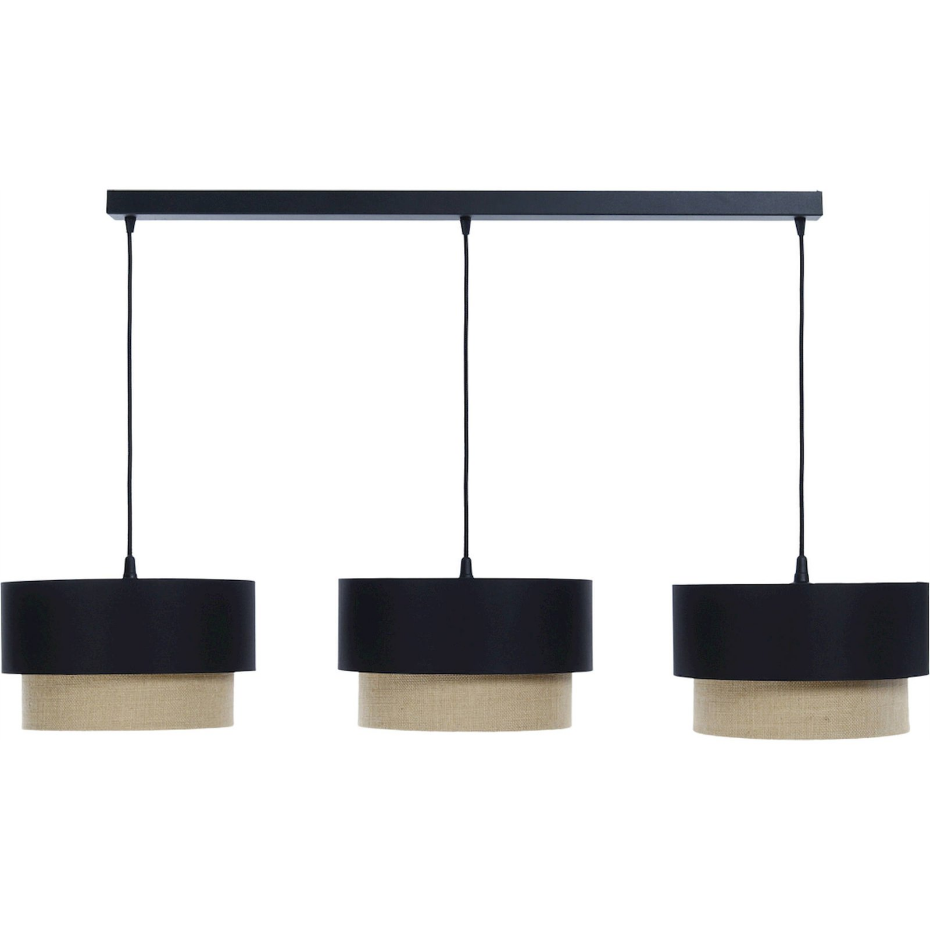 Suspension rectangulaire en jute et lin Boho