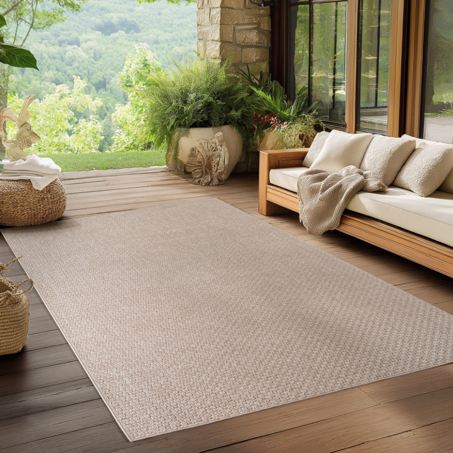 Tapis intérieur extérieur tissé à motif géométrique NEREA