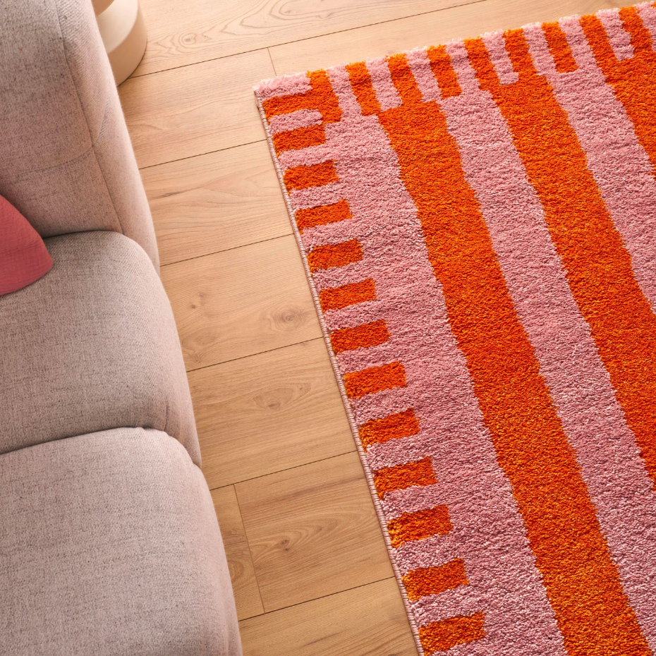 Tapis de salon vintage à rayures GROOVY