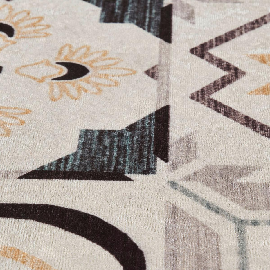 Tapis cuisine ou salle de bain motif géométrique, texture kilim, LYN11 C, design original