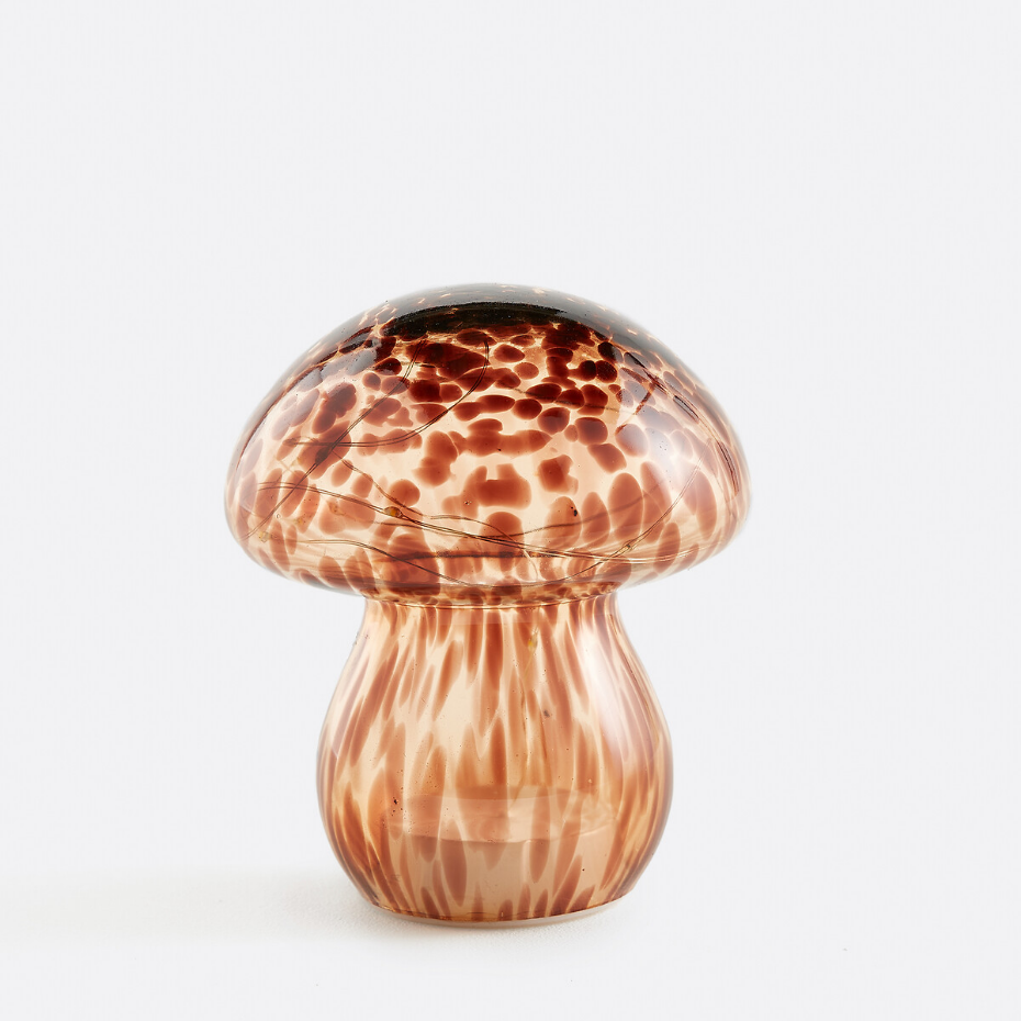 Lampe décorative champignon à LED en verre, Onoki