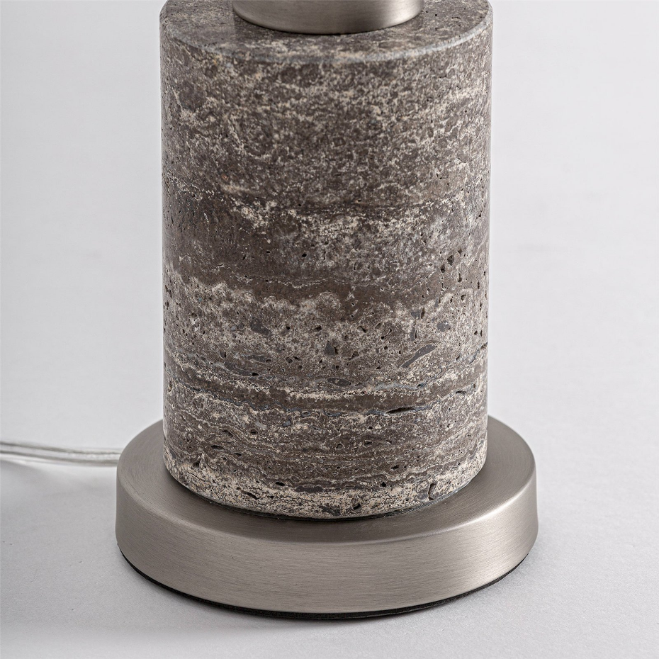 Lampe de salon en travertin et bois