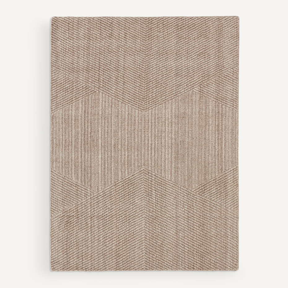 Tapis laine reliéfé, tissé main, Aitor