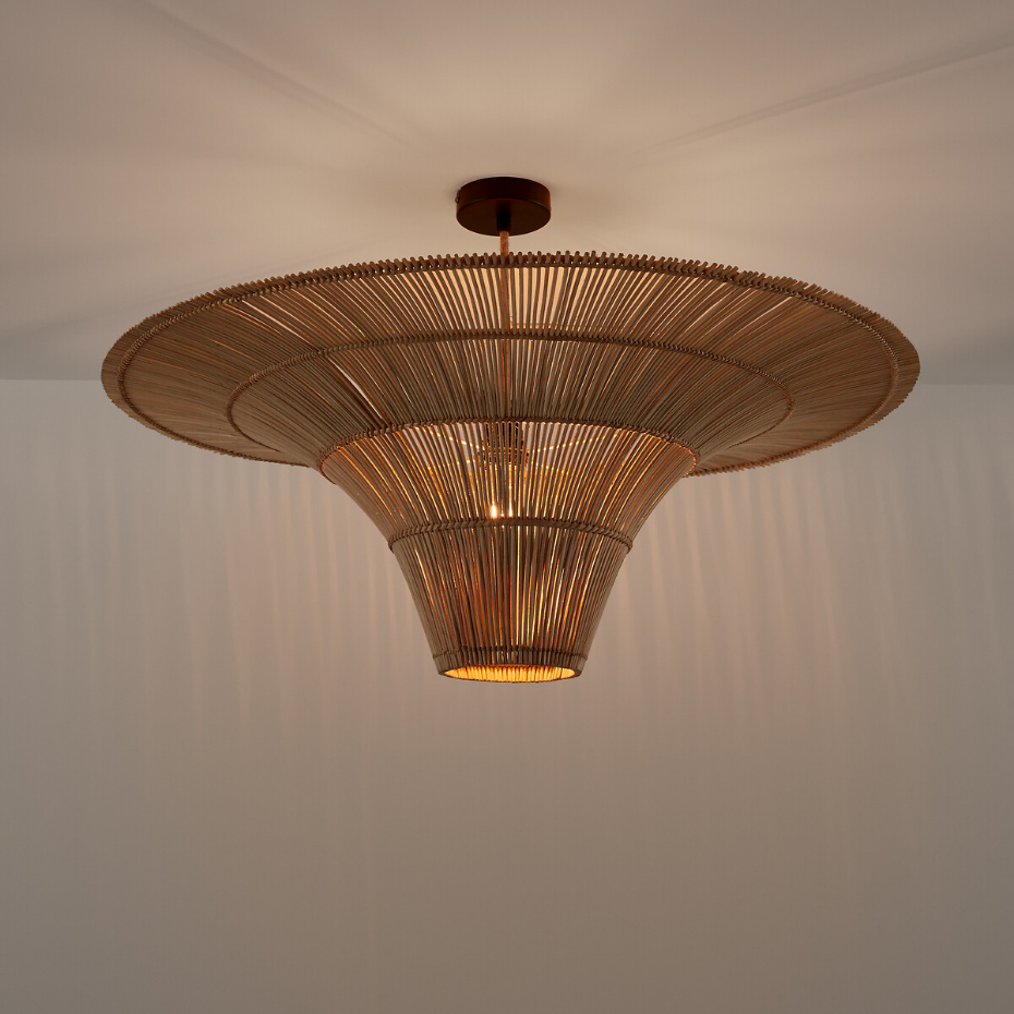 Suspension/plafonnier en rotin Ø80 cm, Junita