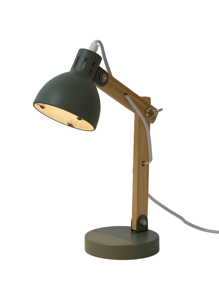 Lampe de bureau bois et métal
