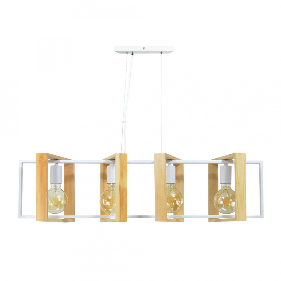 Suspension en bois d'hévéa et métal, WOOLI
