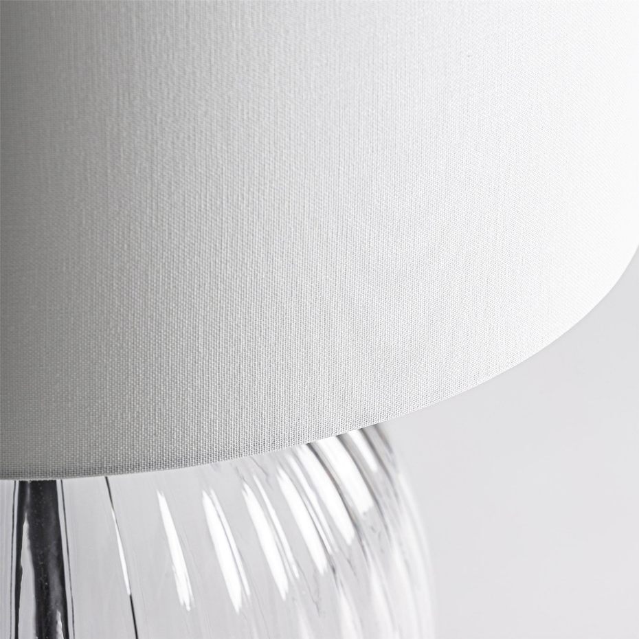 Lampe de salon en verre transparent finition vieillie