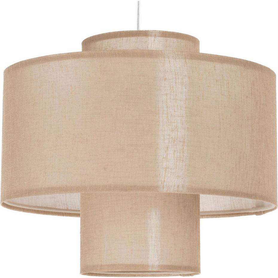 Suspension ronde en jute et lin Twin Light