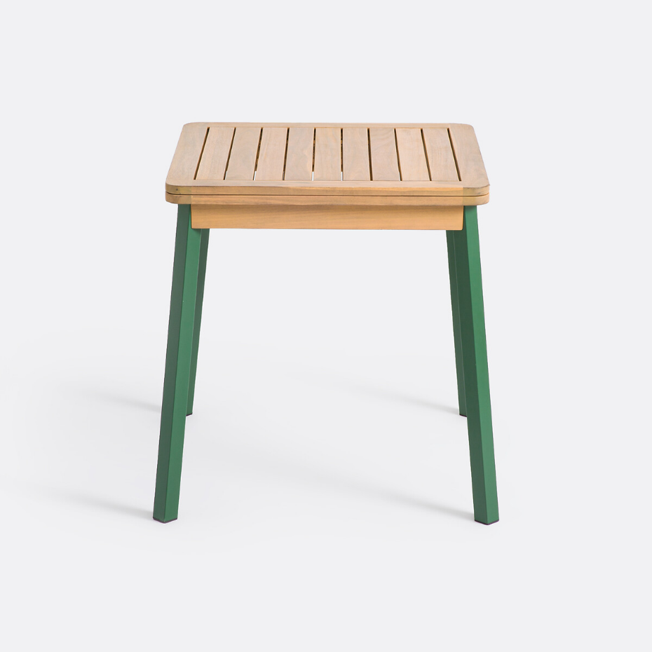 Table jardin extensible métal acier acacia, Jaja
