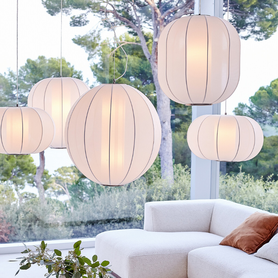 Suspension ronde, lampion en maille, Satchi