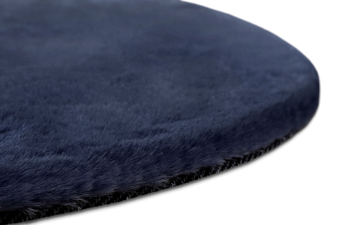 Tapis salon rond doux sensation peau de lapin ,  Anna