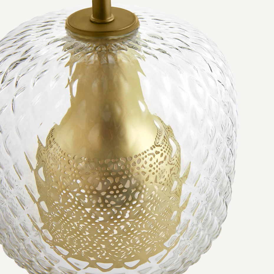 Lampe à poser, laiton et verre ciselé, Mistinguett