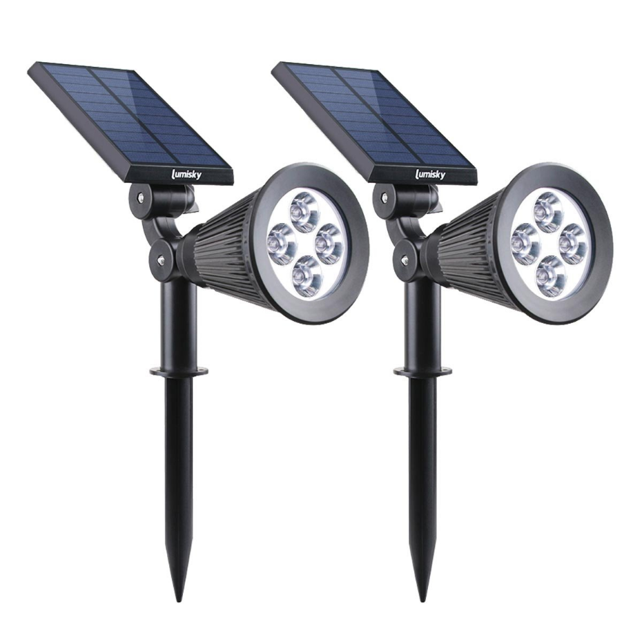 2 Spots solaires projecteurs SPIKY Blanc froid 100LM