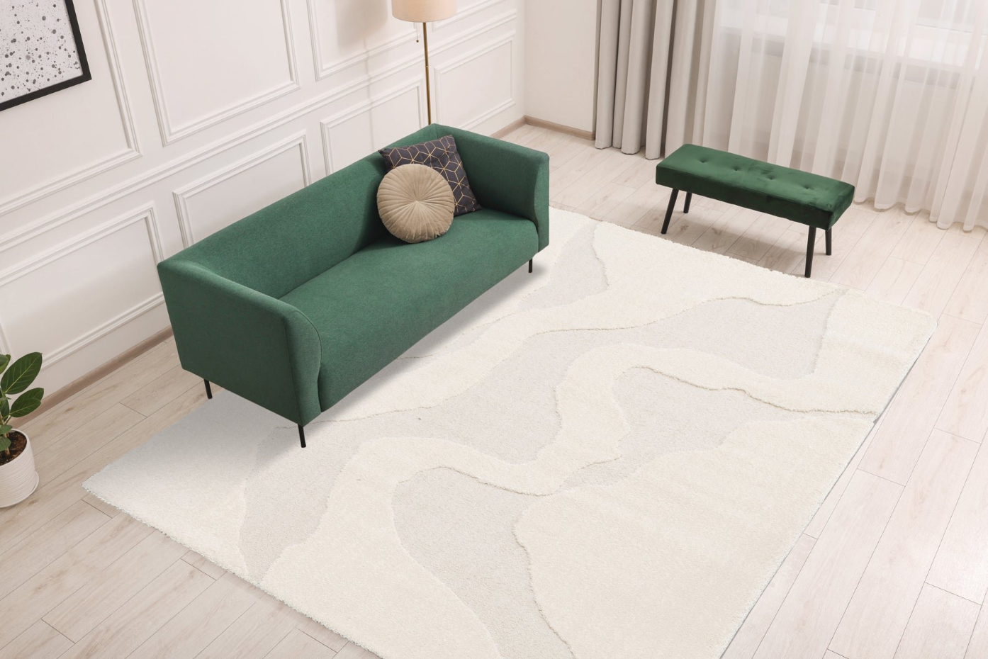 Tapis doux à motifs en relief OSMOSE