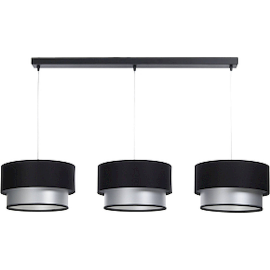 Suspension rectangulaire en PVC intérieur argenté Duo ellegant